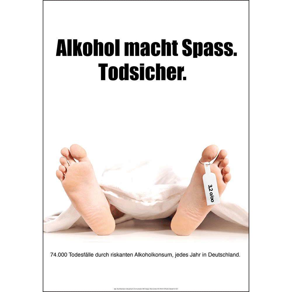 Plakat (DIN-A3) • "Alkohol macht Spass. Todsicher."